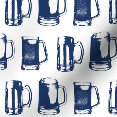 Navy Beer Mugs // Large