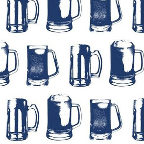 Navy Beer Mugs // Large