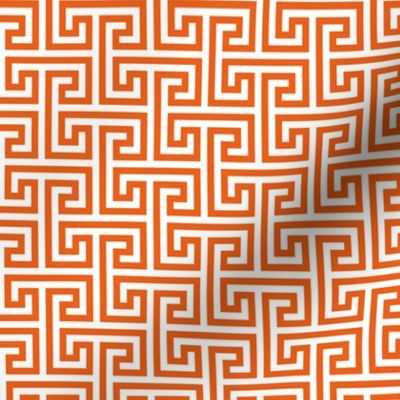 Geometric Pattern: Key Bridge Interlock Negative: Orange