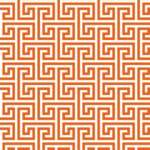 Geometric Pattern: Key Bridge Interlock Negative: Orange