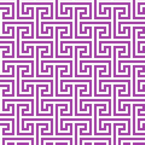 Geometric Pattern: Key Bridge Interlock Negative: Purple