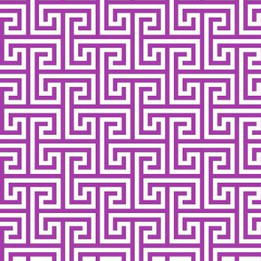 Geometric Pattern: Key Bridge Interlock Positive: Purple