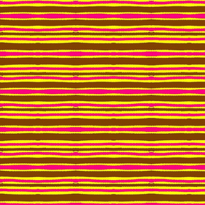 Mstari 3 Stripe in Pink Yellow & Brown