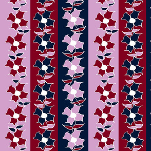 Floral stripe - Orchid & Navy Ltd Palette