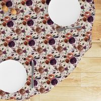 12" Plum Fall Florals on Cream