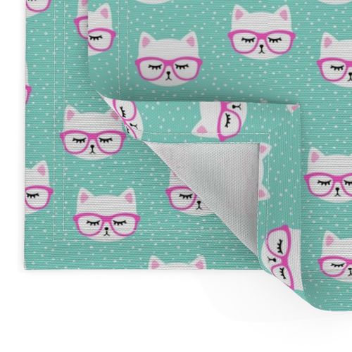 cat with hot pink glasses 