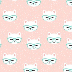 cat with glasses - rose