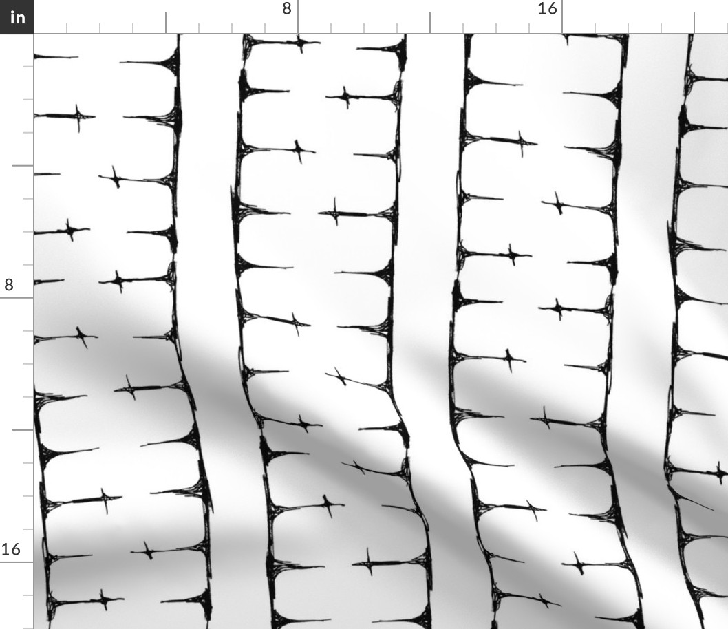 Scribble Goth - Cross Stripe 2 in white