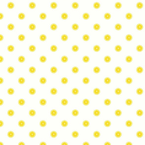 Lemon Polka Dot on White