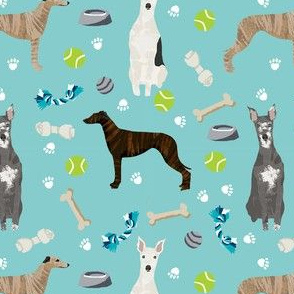 whippet toys cute dog breed fabric blue