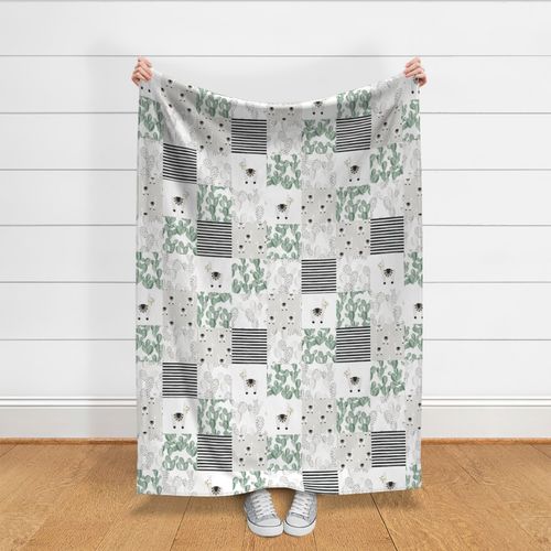 6" squares // watercolor llamas patchwork wholecloth