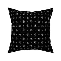 Scribble Goth - Skull Polka Dots, black