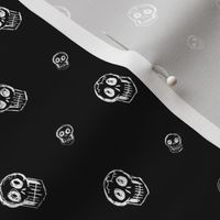 Scribble Goth - Skull Polka Dots, black