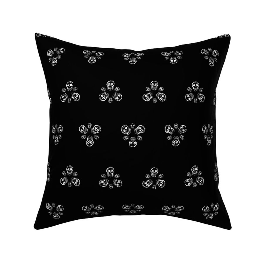 Scribble Goth - Skull Florets, black