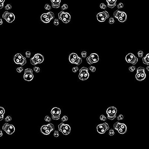 Scribble Goth - Skull Florets, black