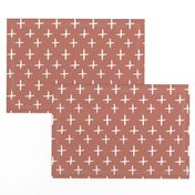 Terracotta Brushed Cross Pattern