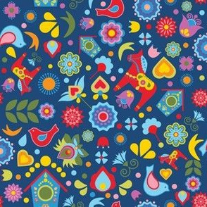 Swedish-Folk-Art-Garden Fabric