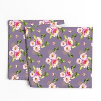 8" Pink and Green Florals - Lilac