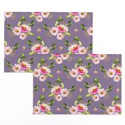 8" Pink and Green Florals - Lilac