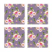 8" Pink and Green Florals - Lilac