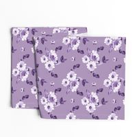 8" Purple Watercolor Florals - Purple