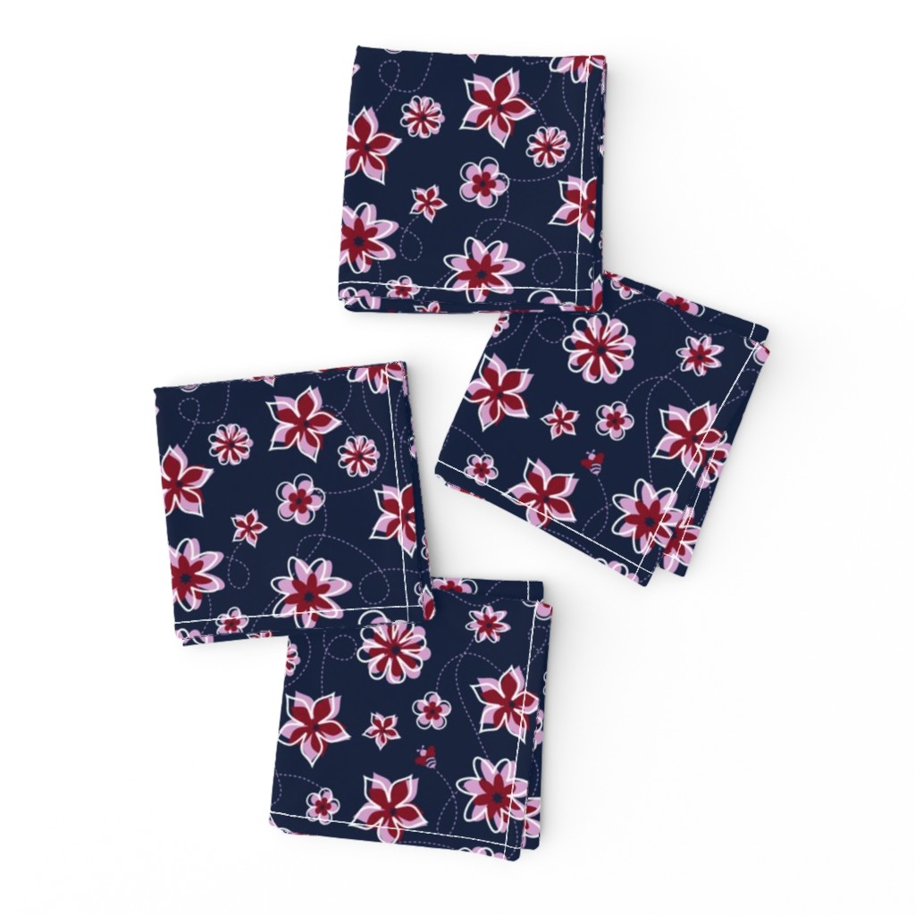 Navy Orchid Floral Buzz