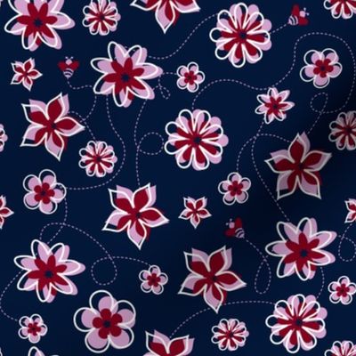 Navy Orchid Floral Buzz