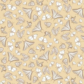 My Garden Toile Butterflies Ditsy - Khaki Beige Â©2011 by Jane Walker