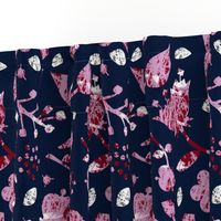 orchid and navy floral