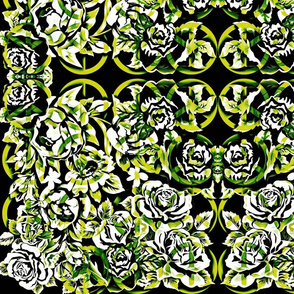 peace roses-monochromatic, green