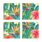 Classic Tropical Garden in watercolors 2 extra large print