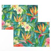 Classic Tropical Garden in watercolors 2 extra large print