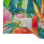 Classic Tropical Garden in watercolors 2 extra large print