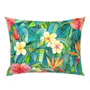 Classic Tropical Garden in watercolors 2 extra large print