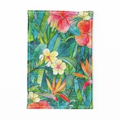 Classic Tropical Garden in watercolors 2 extra large print