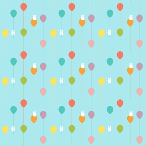 Fluffy bunnies and the rainbow balloons pattern