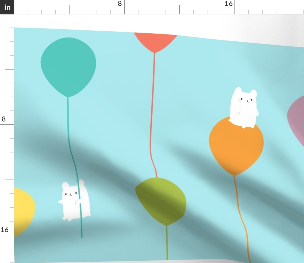 Fluffy bunnies and the rainbow balloons pattern