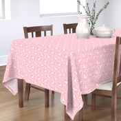 min pin floral silhouette miniature doberman pinscher fabric pink