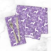 min pin floral silhouette miniature doberman pinscher fabric purple