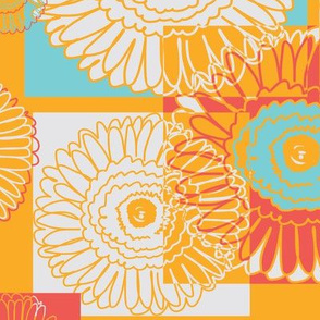 Gerbera Spring-Abstract Block Flora—Spring Bright Palette