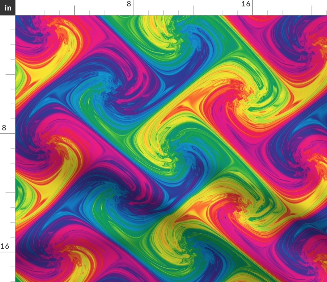 rainbow paint swirls