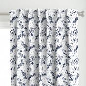 Indigo Blue Clematis Floral Pattern