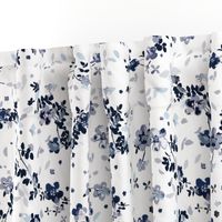 Indigo Blue Clematis Floral Pattern