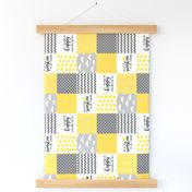 3 Inch - You are my sunshine - Wholecloth Cheater Quilt - Rotated