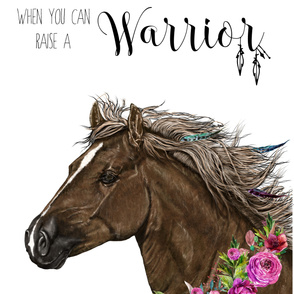 54"x72" Warrior Horse Quote