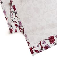 Fantasy Indian floral - red on white