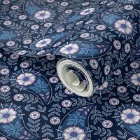 Navy paisley - orchid small scale