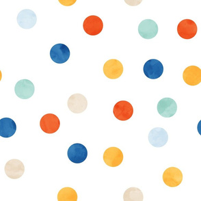 1.5" polka dots - scatter seaside colors