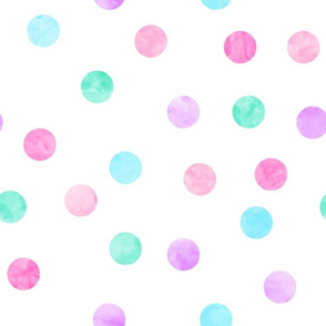 1.5" polka dots - pink, purple, blue, green