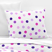 1.5" polka dots - scatter pink and purple